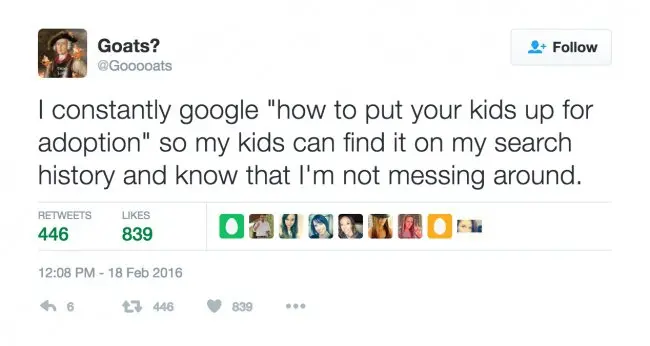 parenting tweets how to put your kids up for adoption