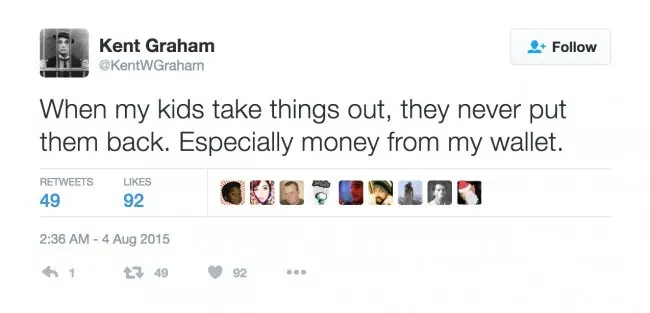 parenting tweets money from my wallet