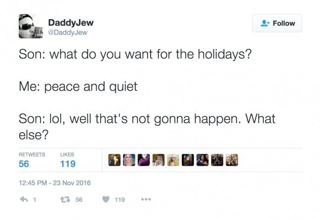 parenting tweets peace and quiet