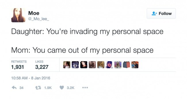 parenting tweets personal space