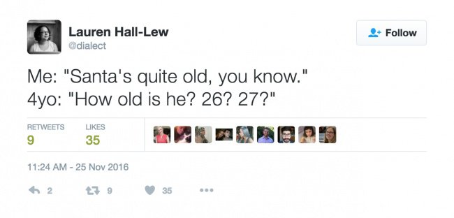 parenting tweets santa is old