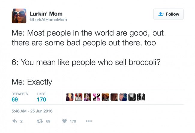 parenting tweets sell brocoli