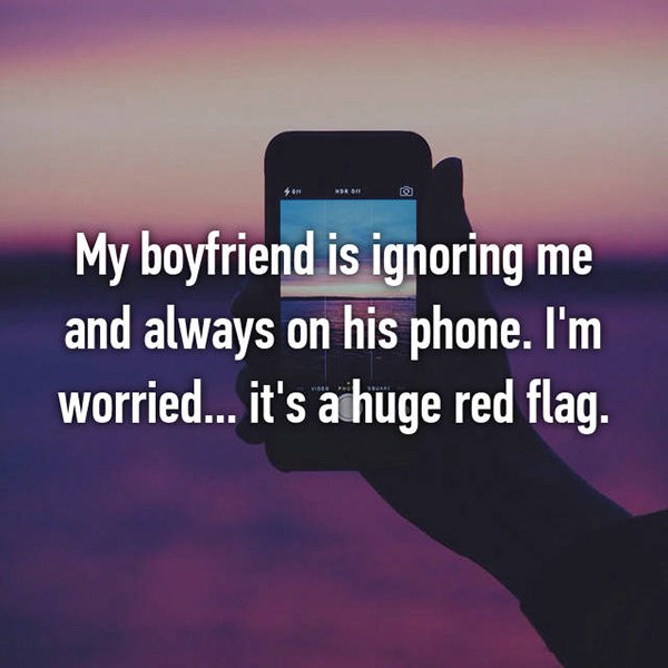 relationship red flags always on phone