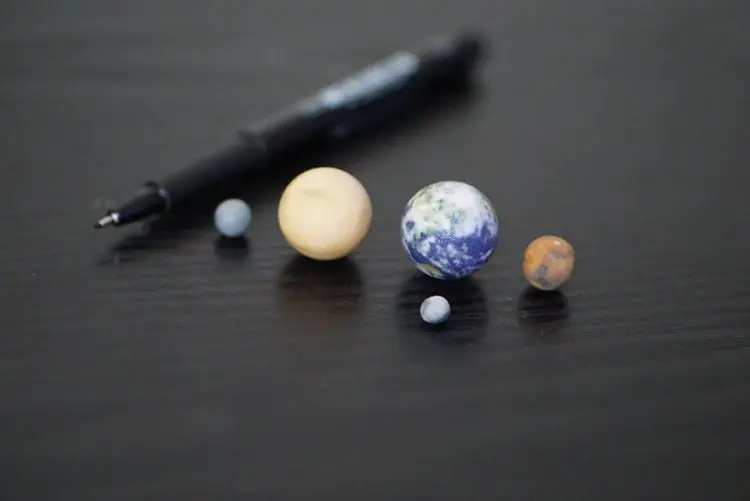 3d-planet-models Tiny Mercury Venus Earth Mars Moon