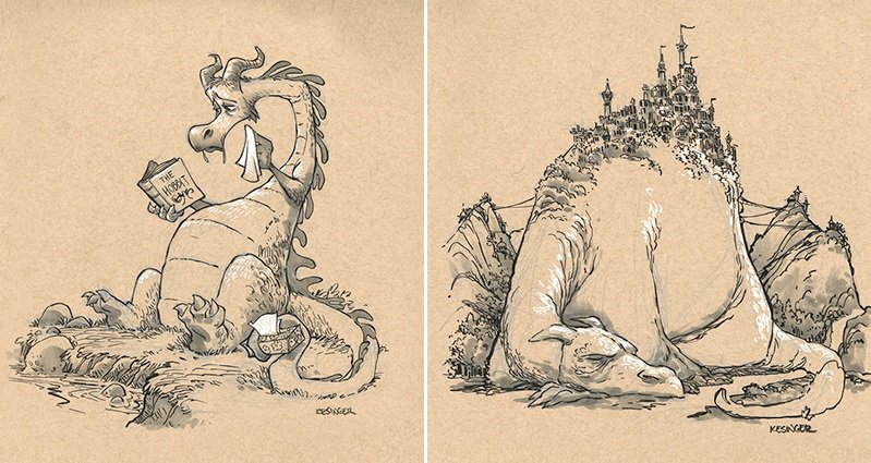 Brian Kesinger Dragon Drawings