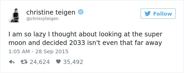 Chrissy Teigen Tweets 2033 isnt far away