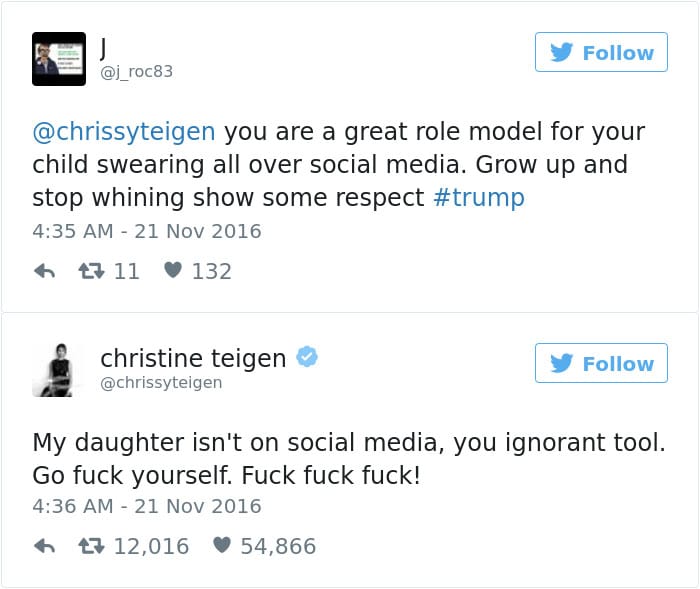 Chrissy Teigen Tweets child isnt on social media