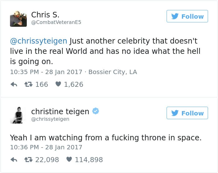 Chrissy Teigen Tweets throne in space