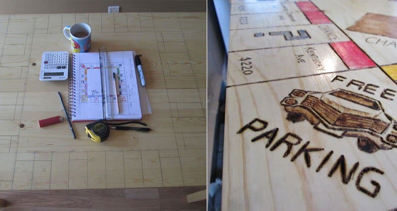 DIY monopoly board kitchen table