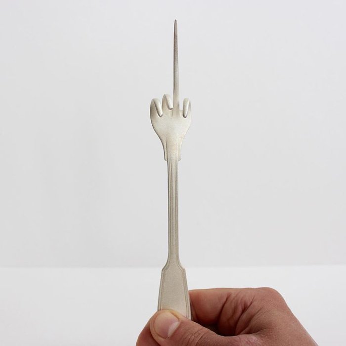 Experimental Cutlery middle finger fork
