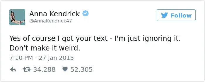 anna kendrick tweets ignoring it