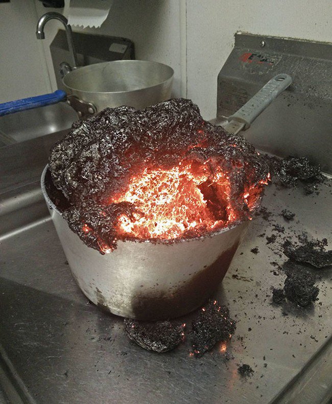 burned destroyed pot