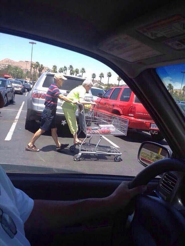 charming love stories elderly couple cart