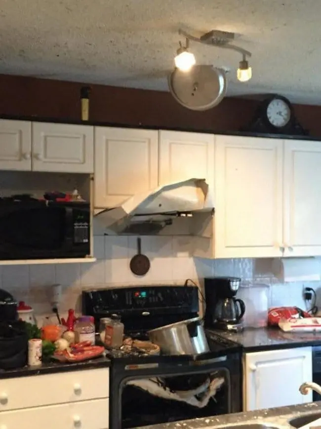 destroyed kitchen