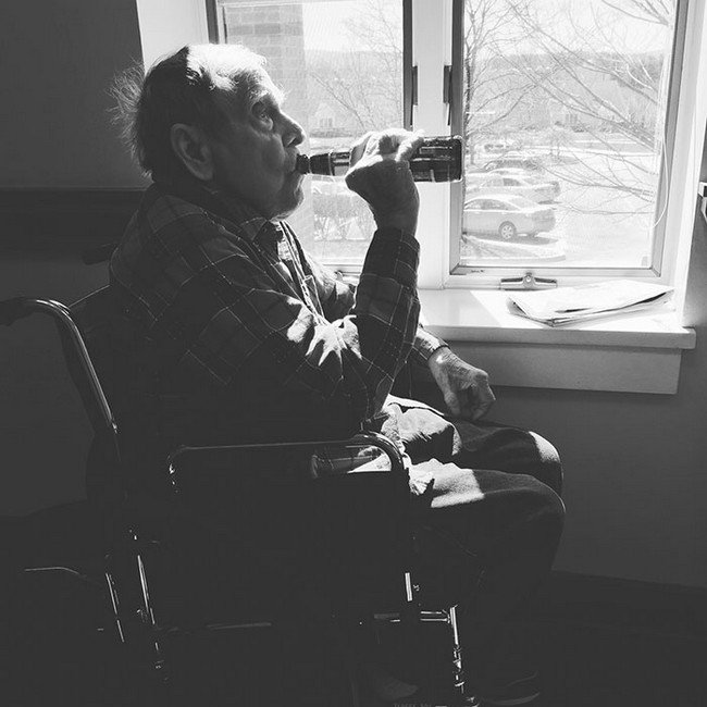 elderly man beer