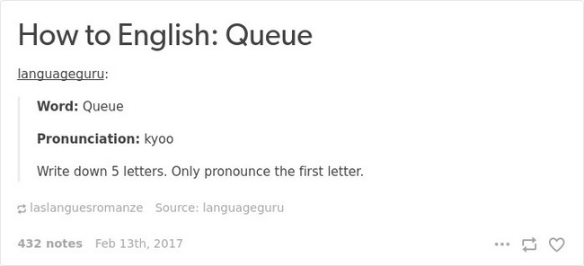 english language jokes queue
