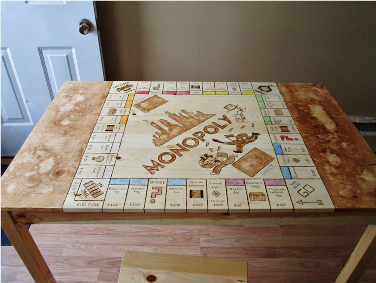 finished monopoly table