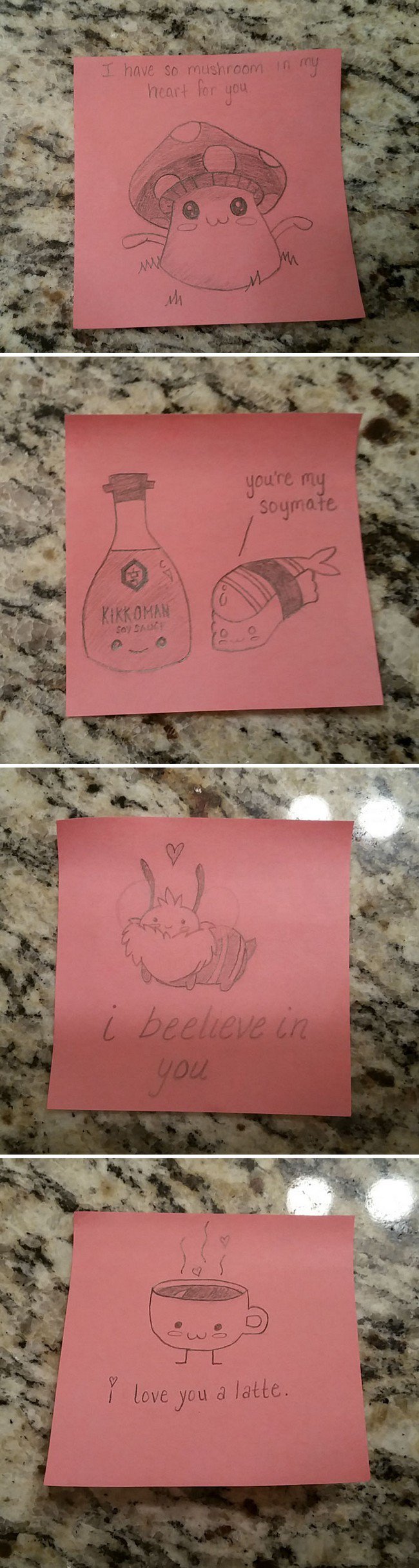 funny love notes pun drawings
