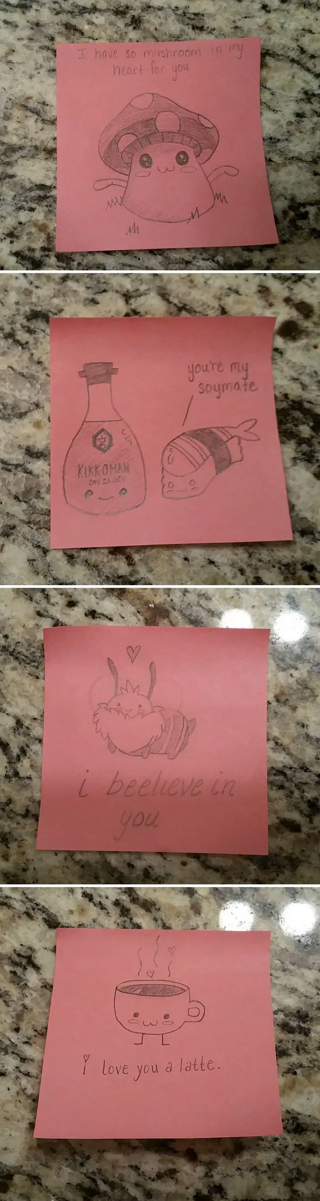 funny love notes pun drawings