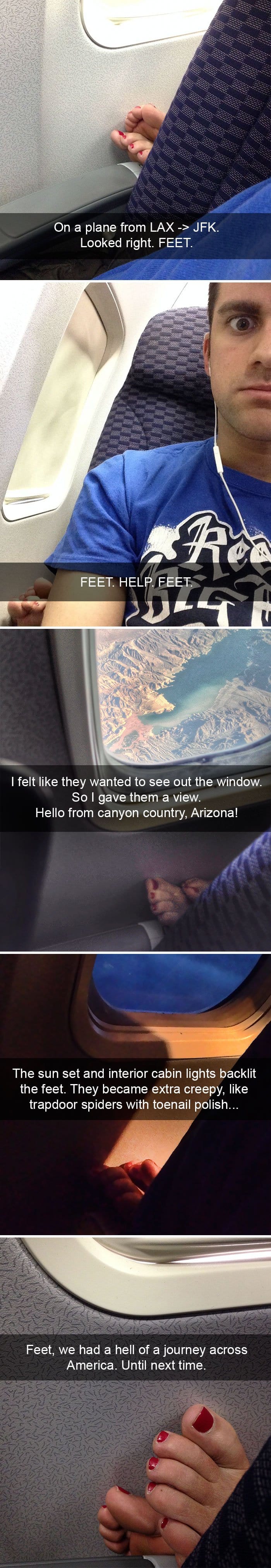 funny-things on plane feet