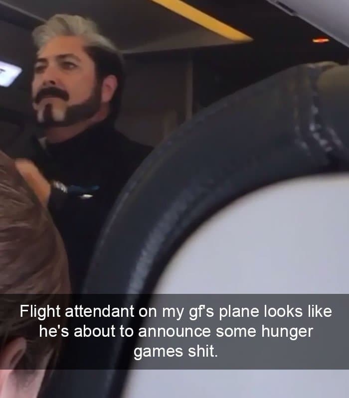 funny-things on plane hunger games flight attendant