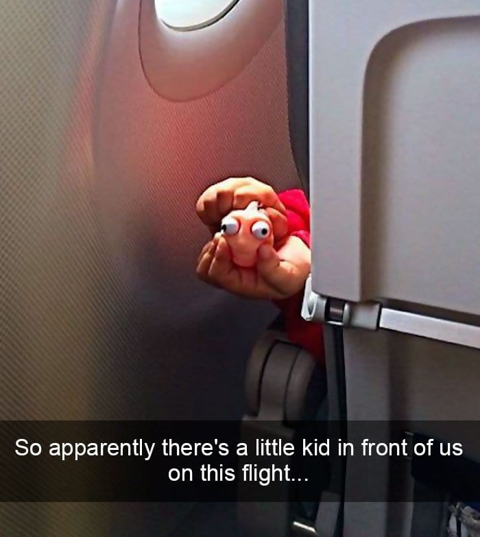 funny-things on plane kid in front