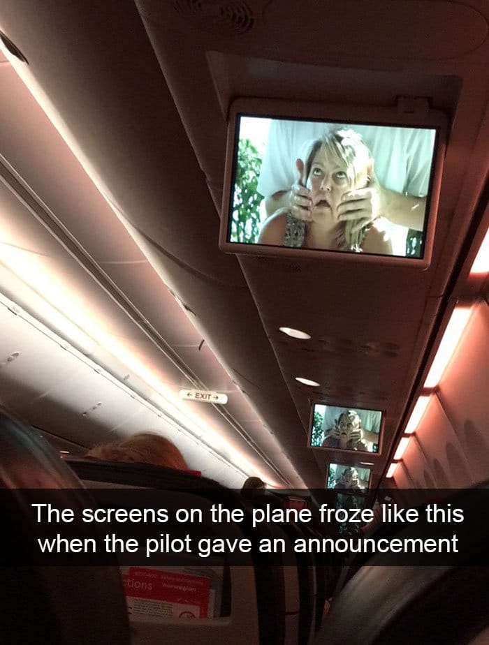 funny-things on plane screens froze