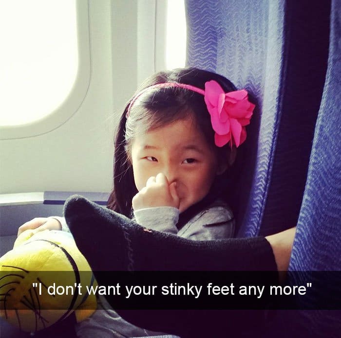 funny-things on plane stinky feet
