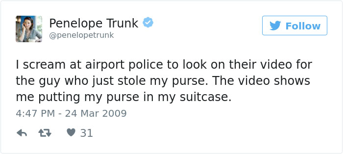 funny-things on plane stolen purse