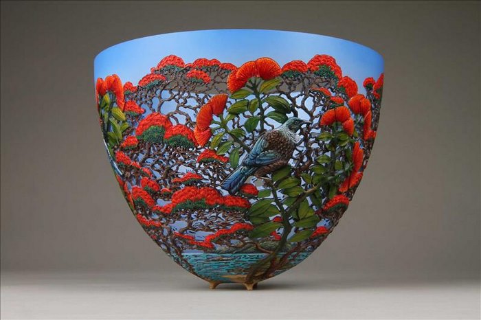 gordon pembridge wood carving bird flowers