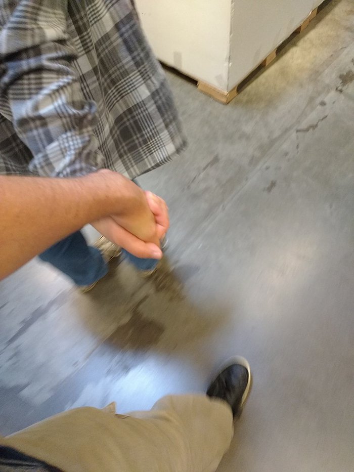 guy documents trip to ikea holding hands