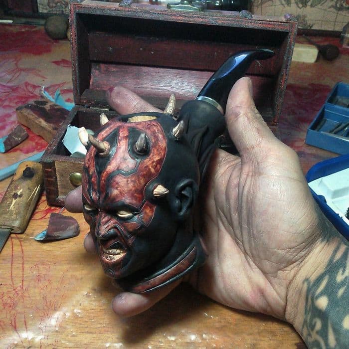 hand carved darth maul