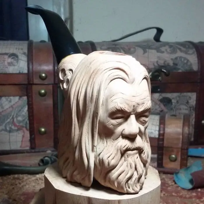 hand carved gandalf the white pipe