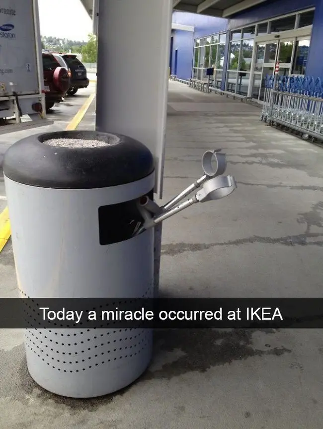 ikea jokes crutches garbage