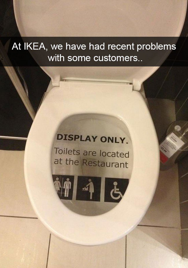 ikea jokes display toilet