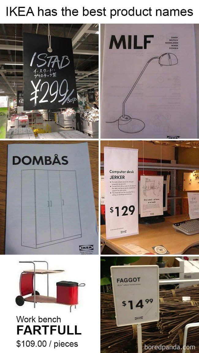 ikea jokes strange names