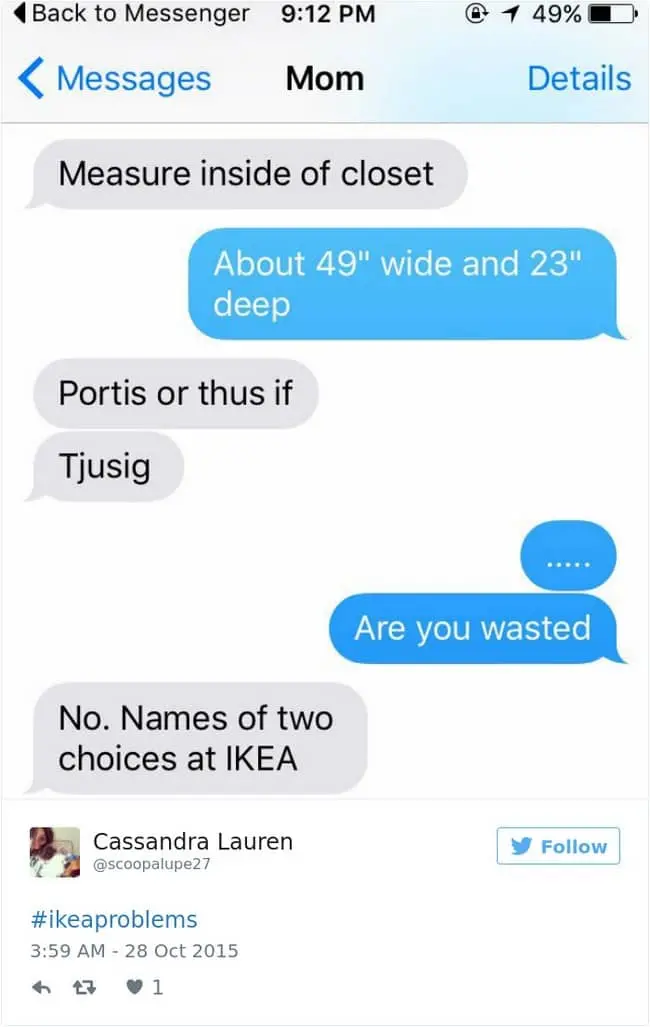 ikea jokes wasted names tweet