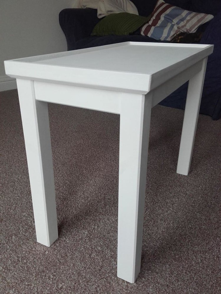 ikea wood table painted white