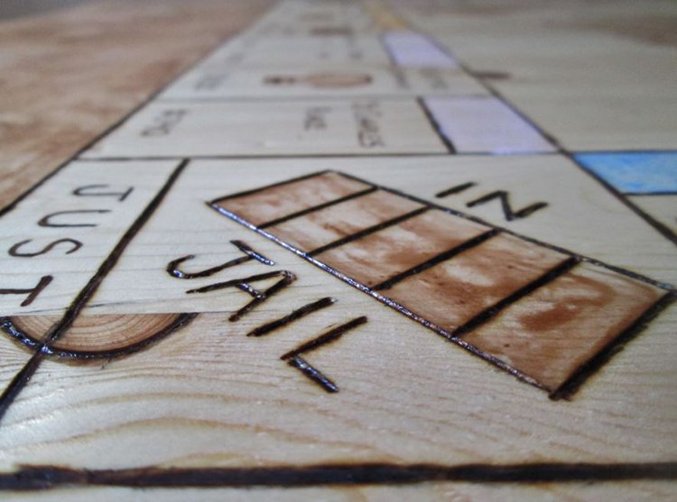 in jail close up monopoly table