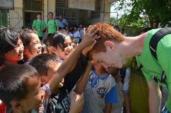 kids touching hair