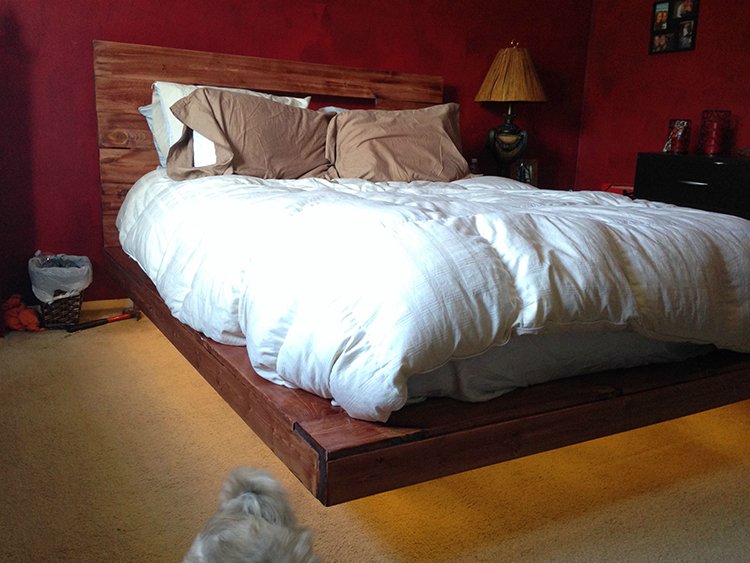 levitating bed floating in day light