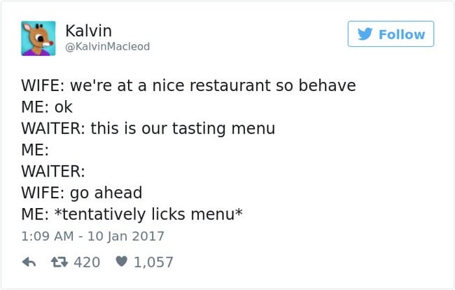 menu licking tweet