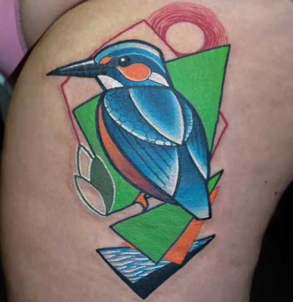 mike boyd cubist tattoo blue bird