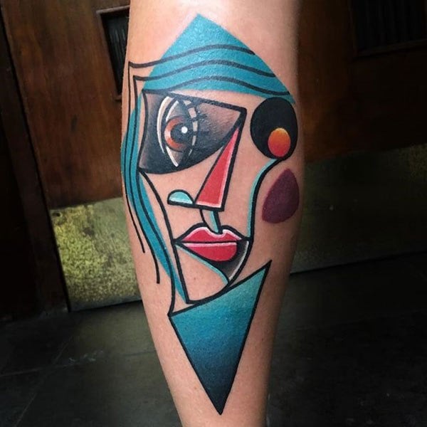 mike boyd cubist tattoo blue face