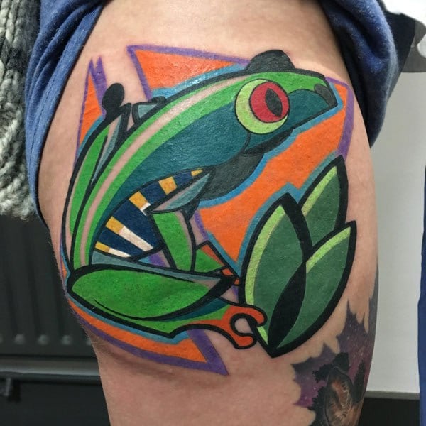mike boyd cubist tattoo frog