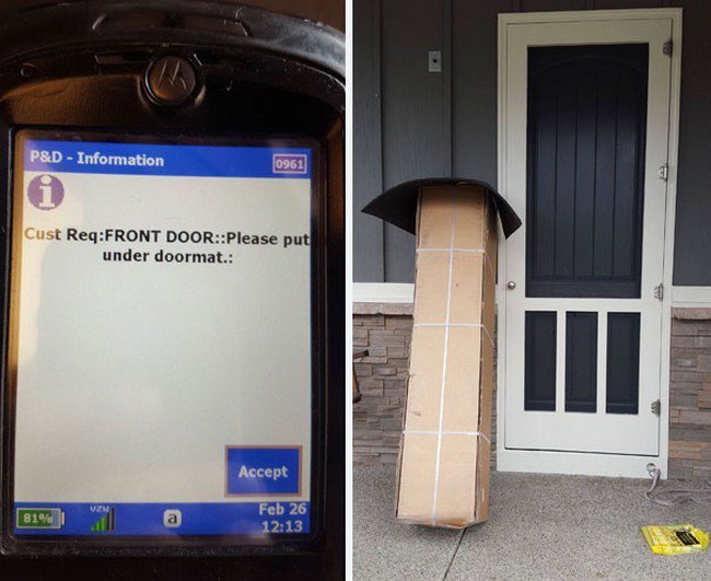 parcel doormat