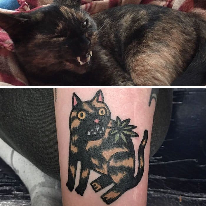 pet-tattoos-jiran cat sharp teeth