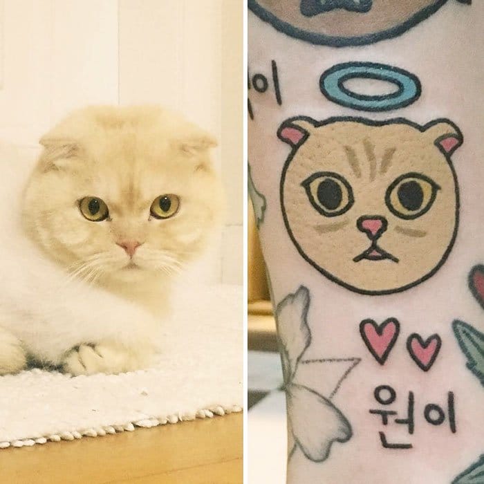 pet-tattoos-jiran cat with halo