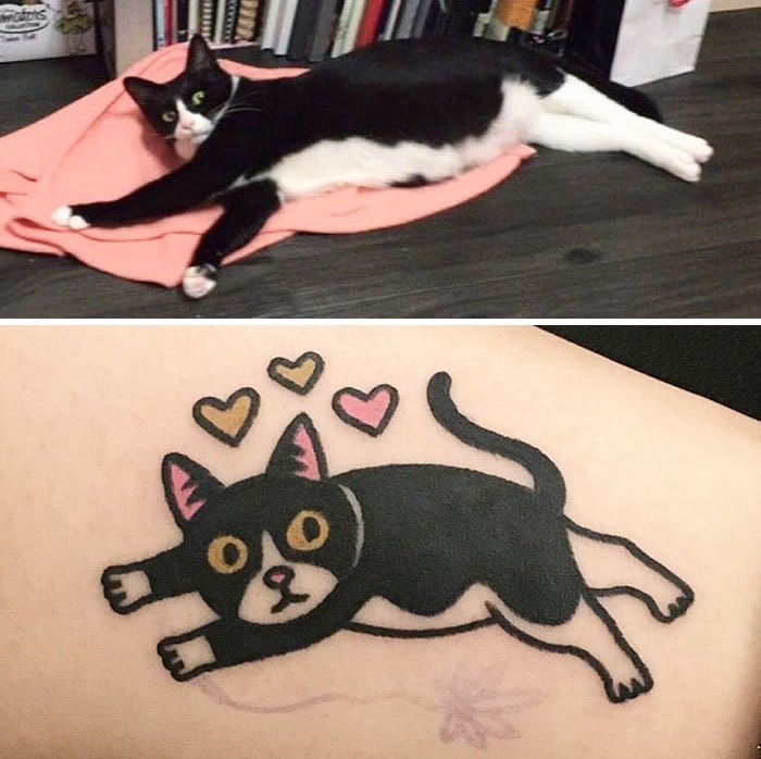 pet-tattoos-jiran cat with hearts