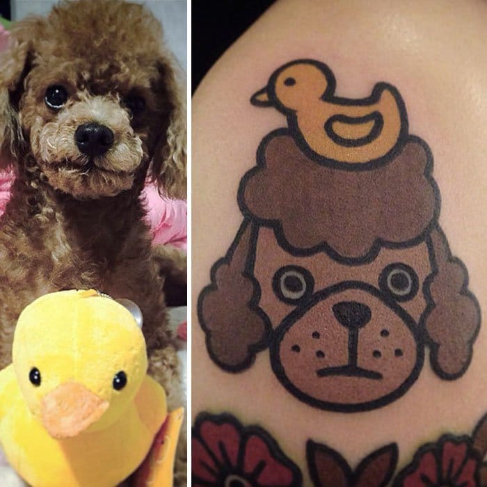 pet-tattoos-jiran dog with duck